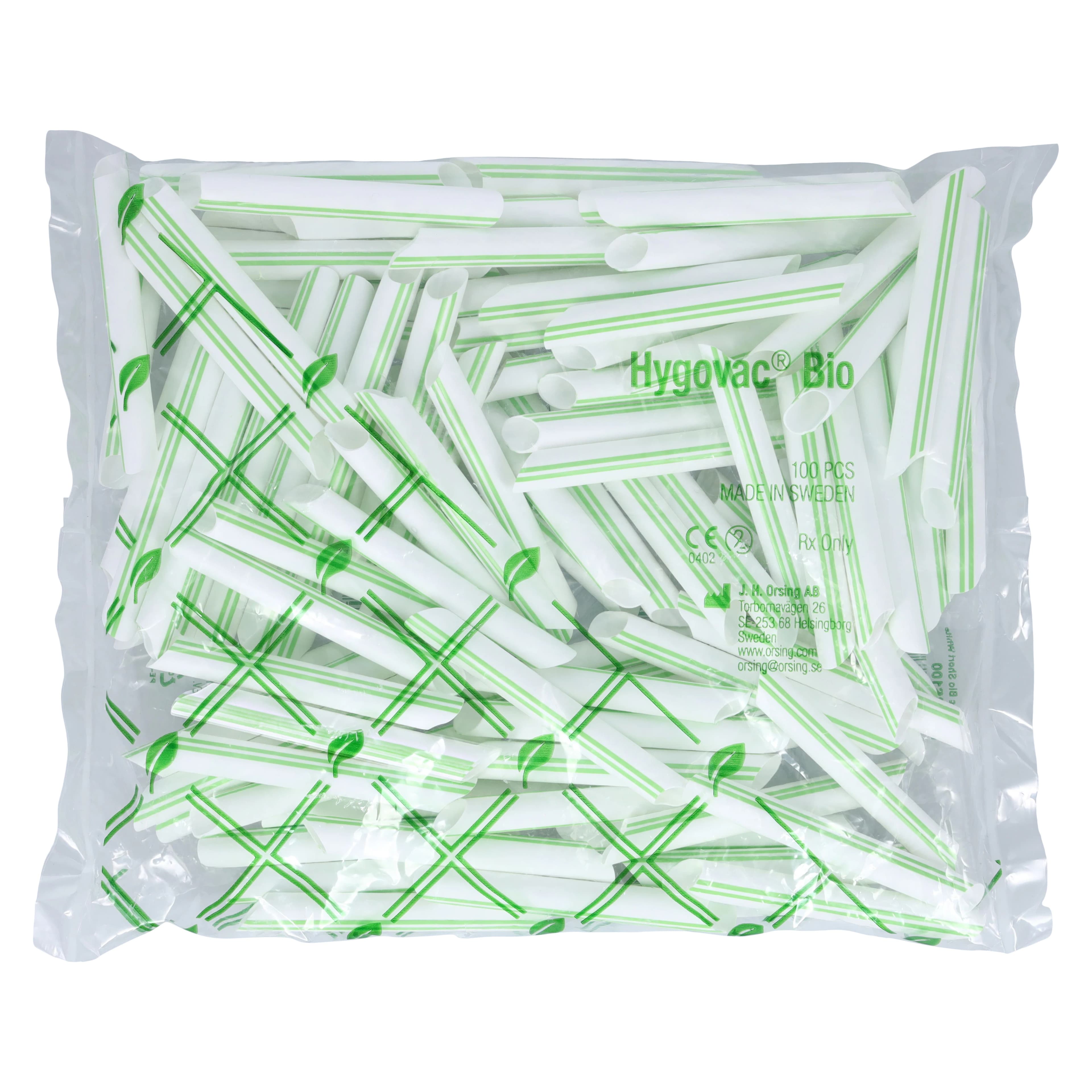 Hygovac Bio Short Aspirator Tubes, White, 95 mm, Dual Tips (45° and S-Shaped), 100/Box, BS1000 - Hygovac Bio Short Aspirator Tubes, White (100) - Image 1