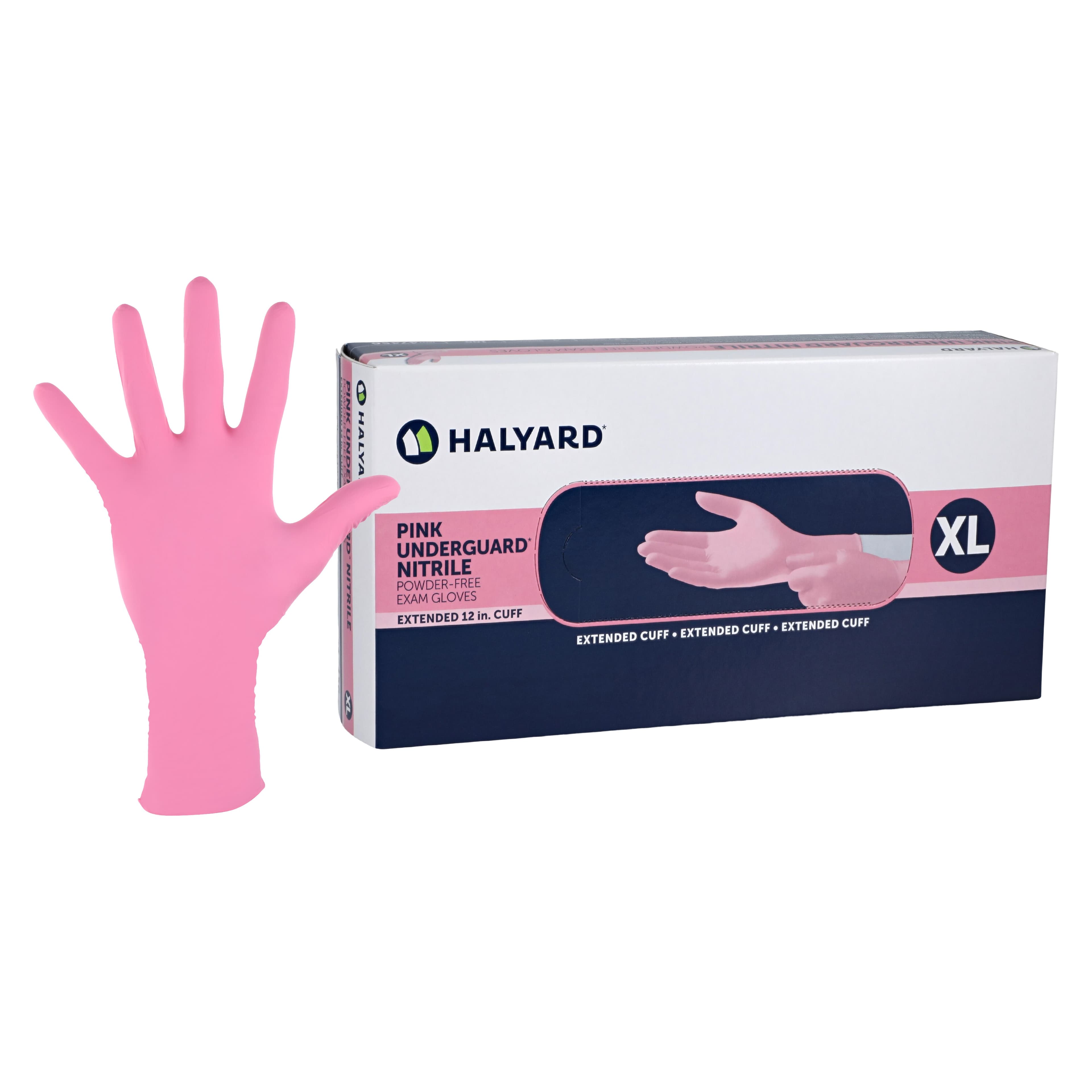 HALYARD PINK UNDERGUARD Nitrile Exam Gloves, Powder-Free, Non-Sterile, Chemo Rated, XL, Pink, 1000/Case thumbnail 2