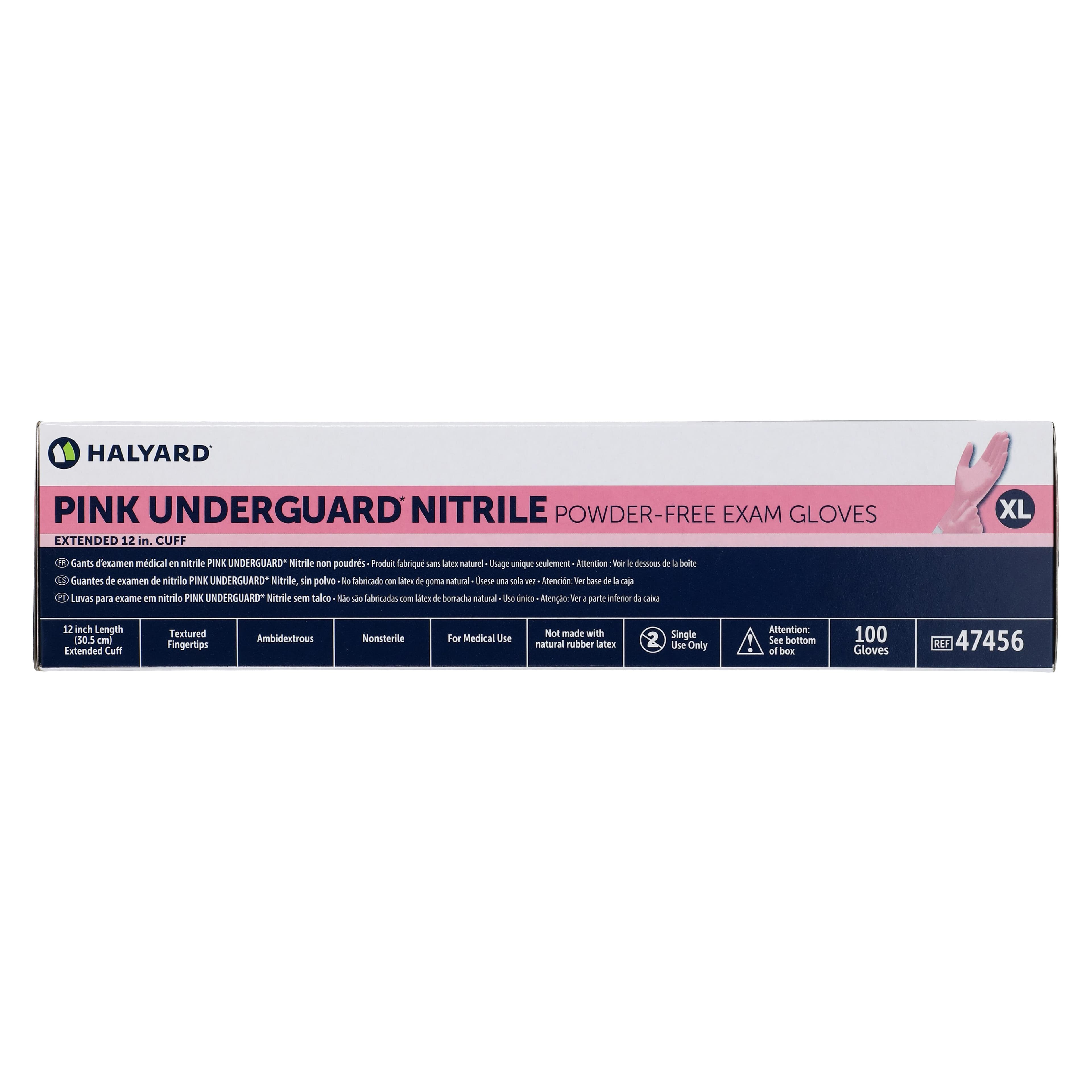 HALYARD PINK UNDERGUARD Nitrile Exam Gloves, Powder-Free, Non-Sterile, Chemo Rated, XL, Pink, 1000/Case thumbnail 5