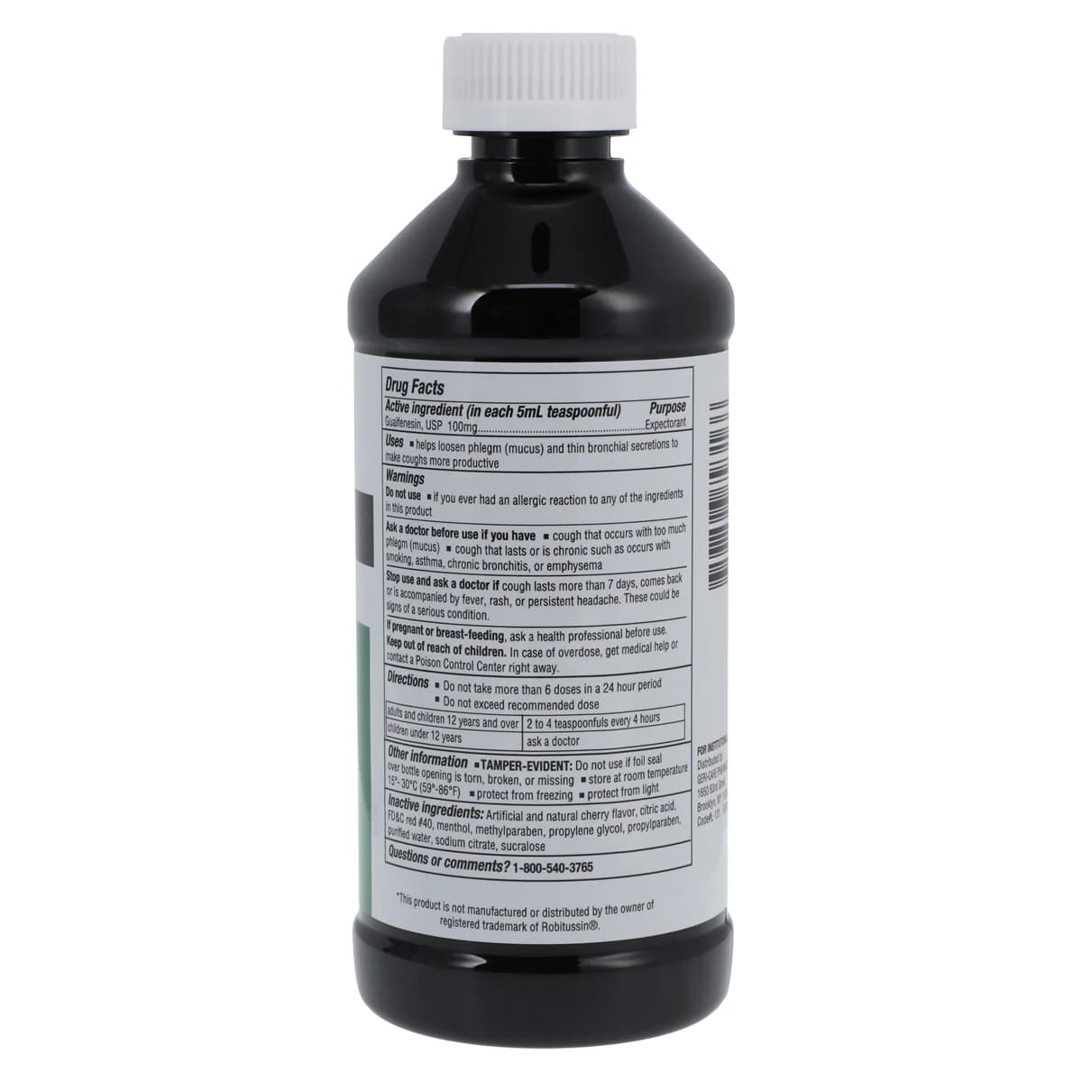 Guaifenesin Oral Syrup 100mg/5mL, Cherry Flavor, 473mL Bottle thumbnail 3