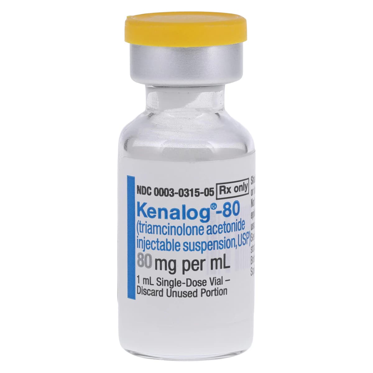 Kenalog-80 (Triamcinolone Acetonide) Injectable Suspension, 80 mg/mL, 1 mL Single-Dose Vial thumbnail 3