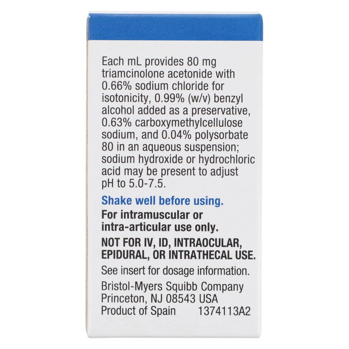 Kenalog-80 (Triamcinolone Acetonide) Injectable Suspension, 80 mg/mL, 1 mL Single-Dose Vial thumbnail 8