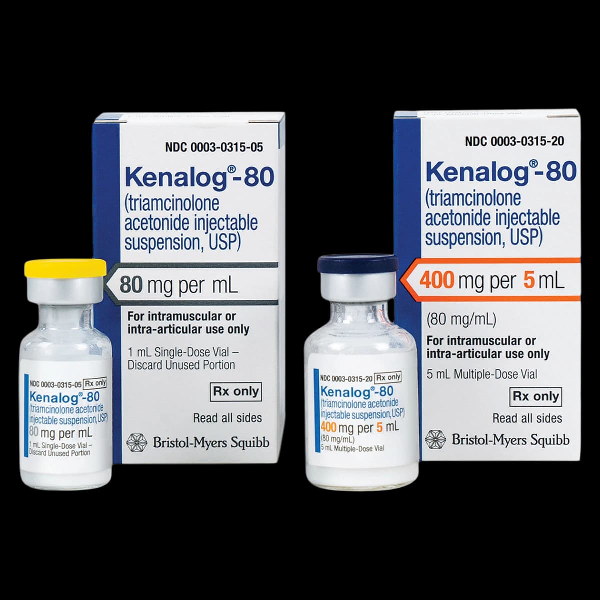 Kenalog-80 (Triamcinolone Acetonide) Injectable Suspension, 80 mg/mL, 1 mL Single-Dose Vial thumbnail 2