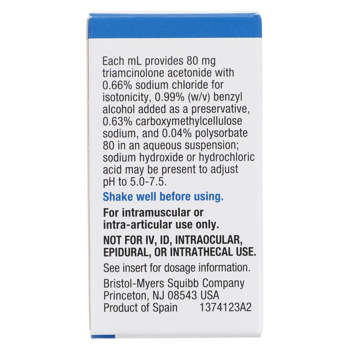 Kenalog-80 (Triamcinolone Acetonide) Injectable Suspension, 80 mg/mL, 5 mL Multiple-Dose Vial thumbnail 8