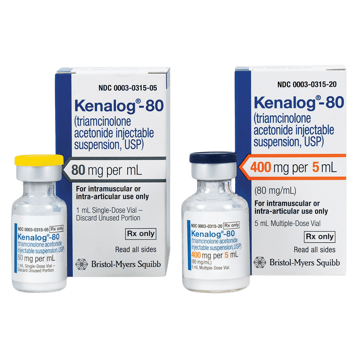 Kenalog-80 (Triamcinolone Acetonide) Injectable Suspension, 80 mg/mL, 5 mL Multiple-Dose Vial thumbnail 2