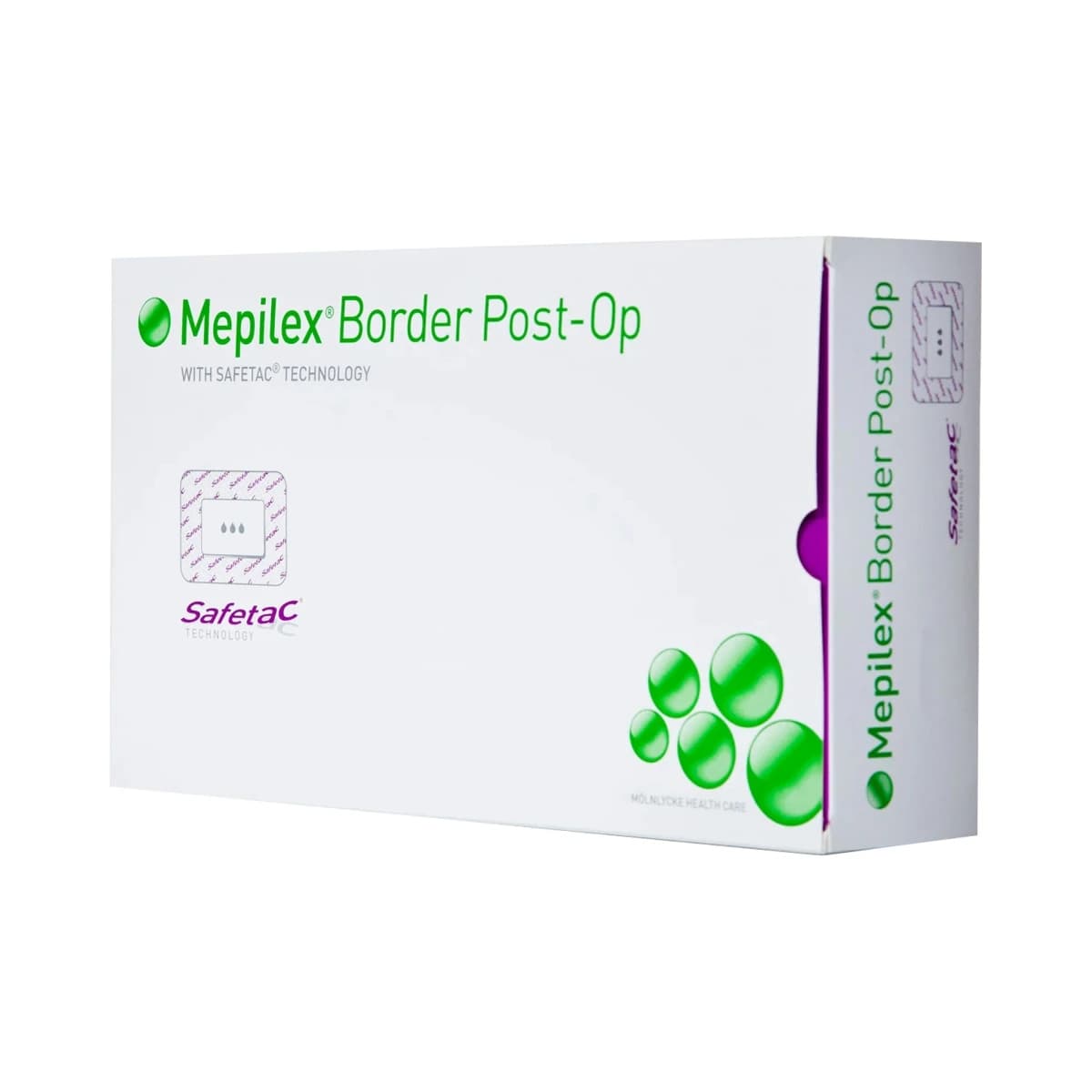 Mepilex Border Silicone Post-Op Wound Dressing, 4" x 14", Sterile, Rectangle, Adherent, White, Highly Absorbent - Dressing Border Post-Op Mepilx - Image 1