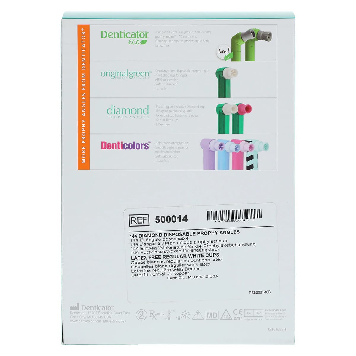 Denticator Diamond Disposable Prophy Angle, Regular White Cup, Latex-Free, 144/Box, 500014 thumbnail 4