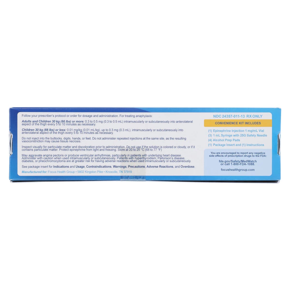 EpiPro Convenience Kit, Epinephrine Injection 1 mg/mL (1:1000) SDV, 1 Kit thumbnail 6