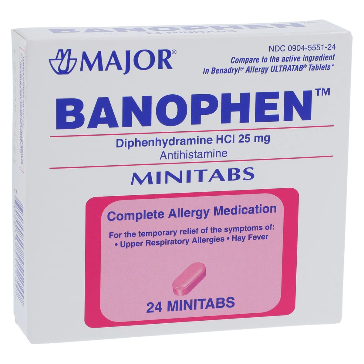 Banophen MiniTabs Antihistamine, 25mg, 24/Box - Banophen MiniTabs - Image 1