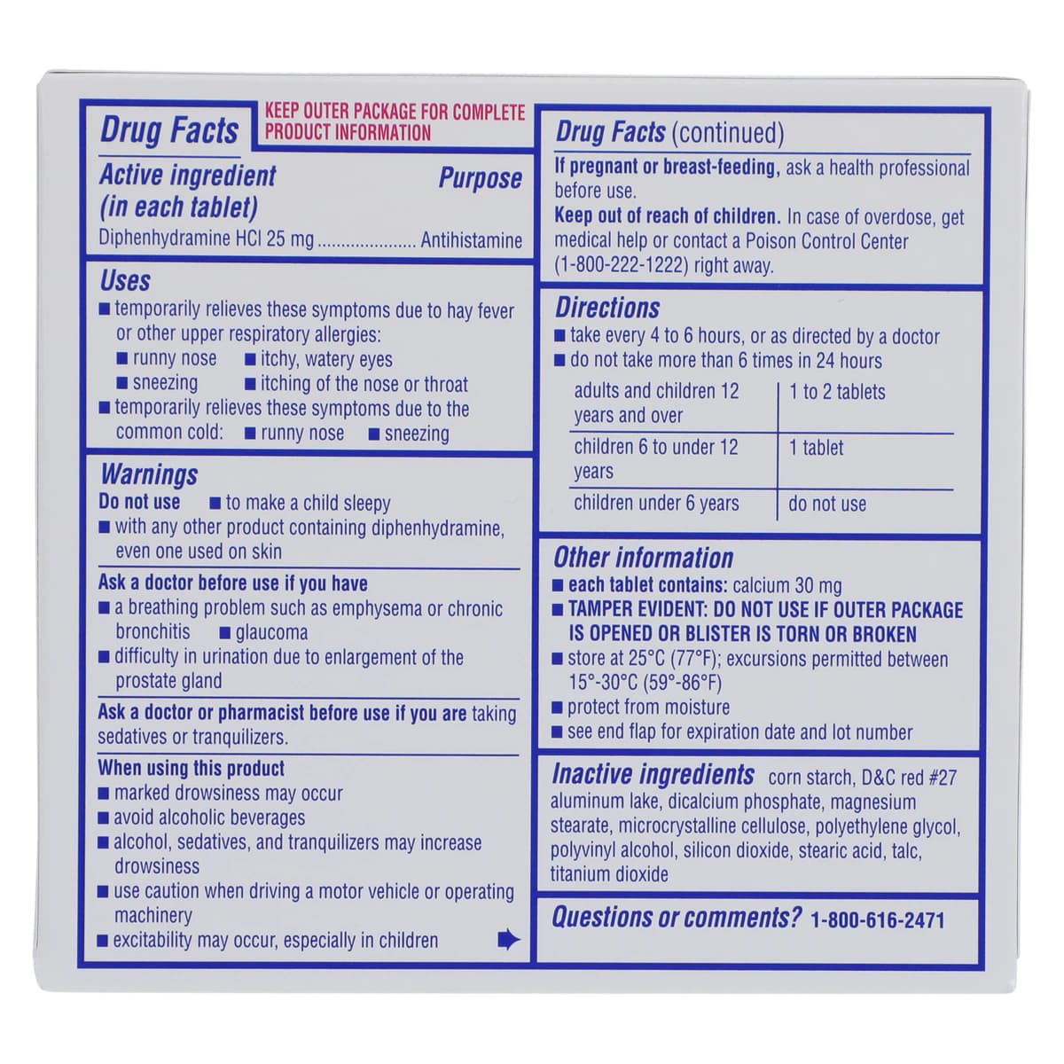 Banophen MiniTabs Antihistamine, 25mg, 24/Box thumbnail 3