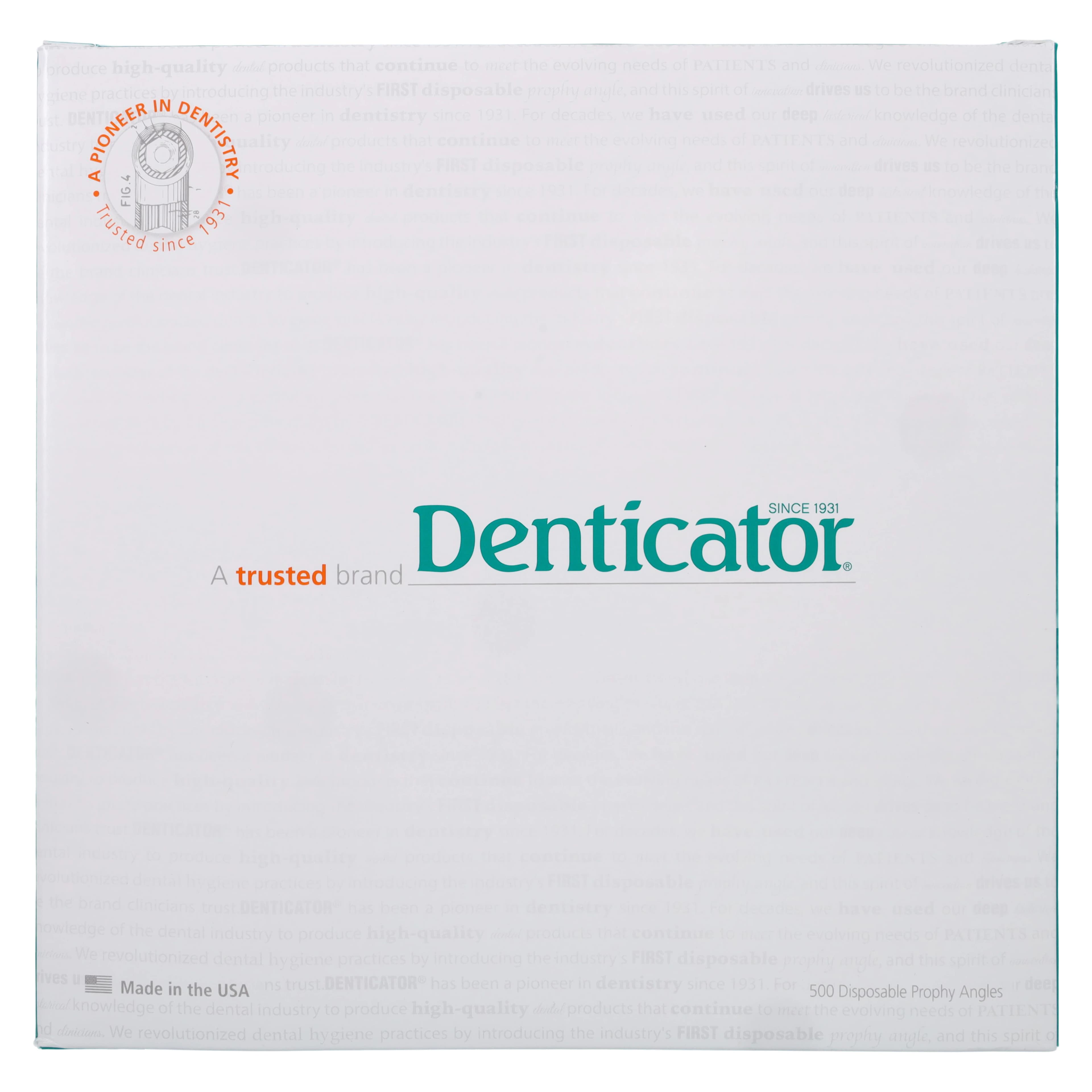 Denticator Diamond Disposable Prophy Angle, Regular White Cup, Latex-Free, 500/Box, 500050 thumbnail 3