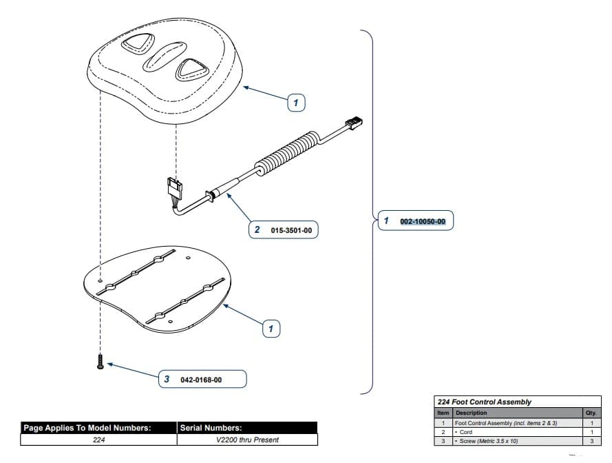 Midmark Assembly Foot Control for Table - Assembly Foot Control f/Table - Image 1