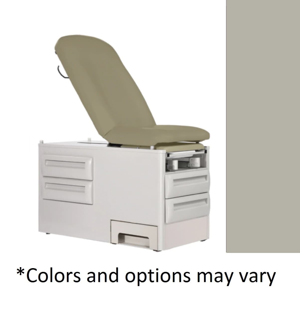 UMF Medical Manual Exam Table with Side Step, Sand Gray, 500 lb Capacity - Table Exam Manual w/SideStep - Image 1