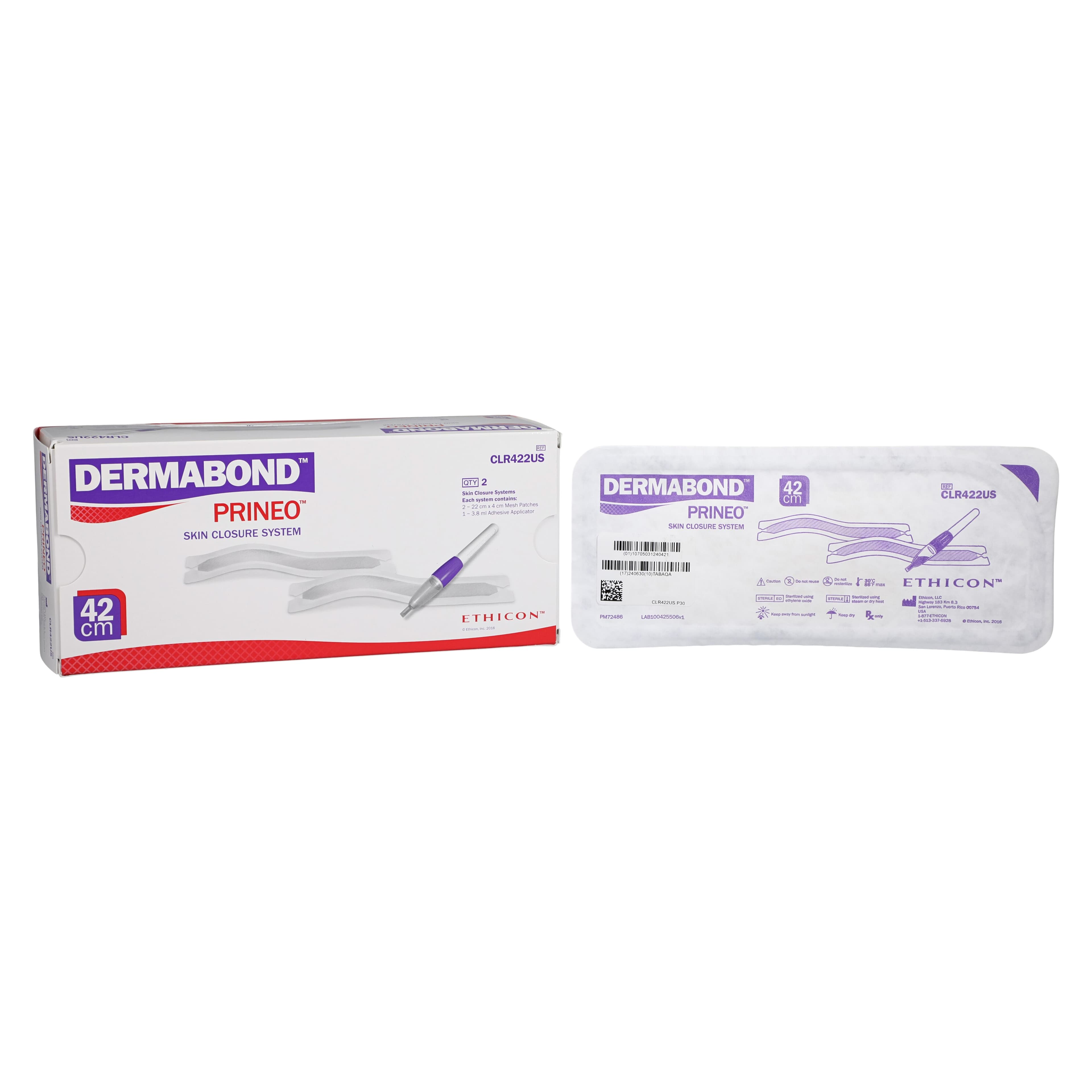 Dermabond Prineo Skin Closure System, 2-Octyl Cyanoacrylate/Mesh, 3.8mL, Violet, 2/Box - Dermabond Prineo Skin Closure - Image 1