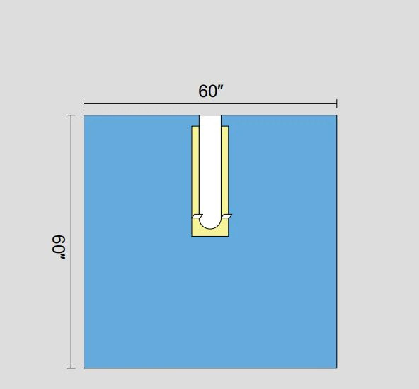 Welmed Inc Poly U-Shaped Drape, Non-Sterile, 60x60" - Drape Poly U 60x60" NS - Image 1