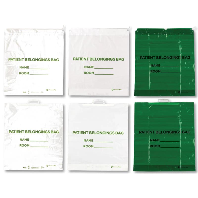 PremierPro Patient Belongings Bag, White, 18" x 20" - MED PremierPro Bag Ptnt Blngng - Image 1