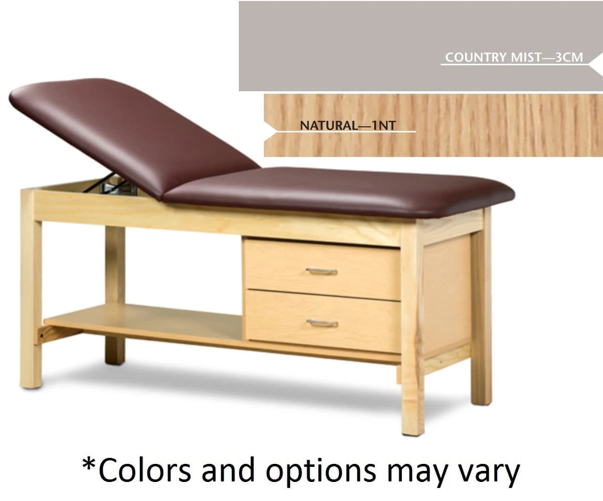 Clinton Industries Classic Series Treatment Table, 30"W with Shelf, Natural, 400 lb Capacity - Table Tx 30"W w/Shelf Natural - Image 1