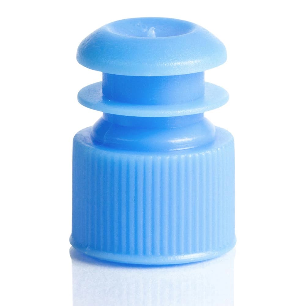 Globe Scientific CapTrack Flange Plug Caps, Blue, 13mm, 1000/Bag - Ct Caps for Captrack - Image 1