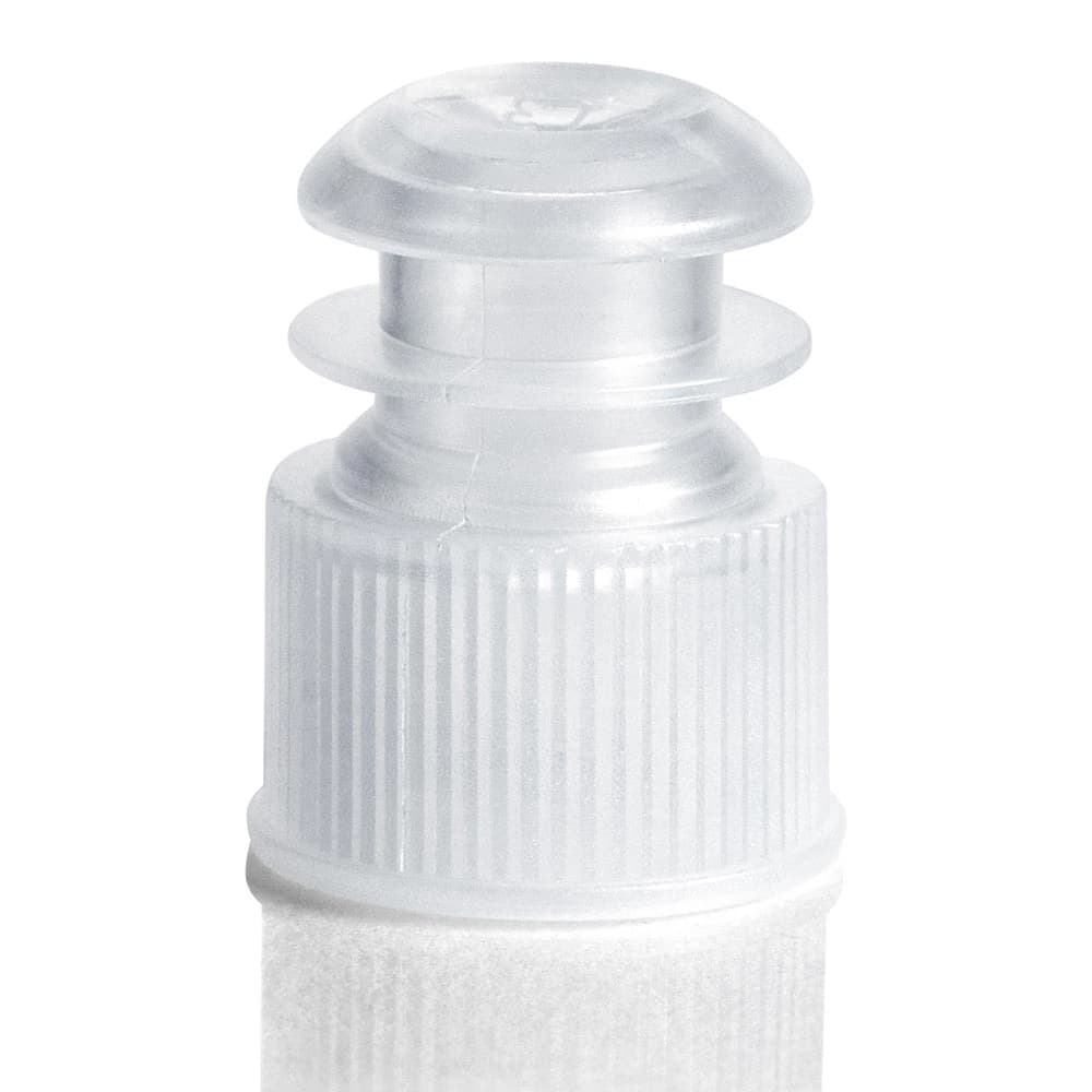 Globe Scientific CapTrack CT2/CR1 Flange Plug Cap, Clear, 13mm, 1000/Bag - Ct Caps for Captrack Clear - Image 1