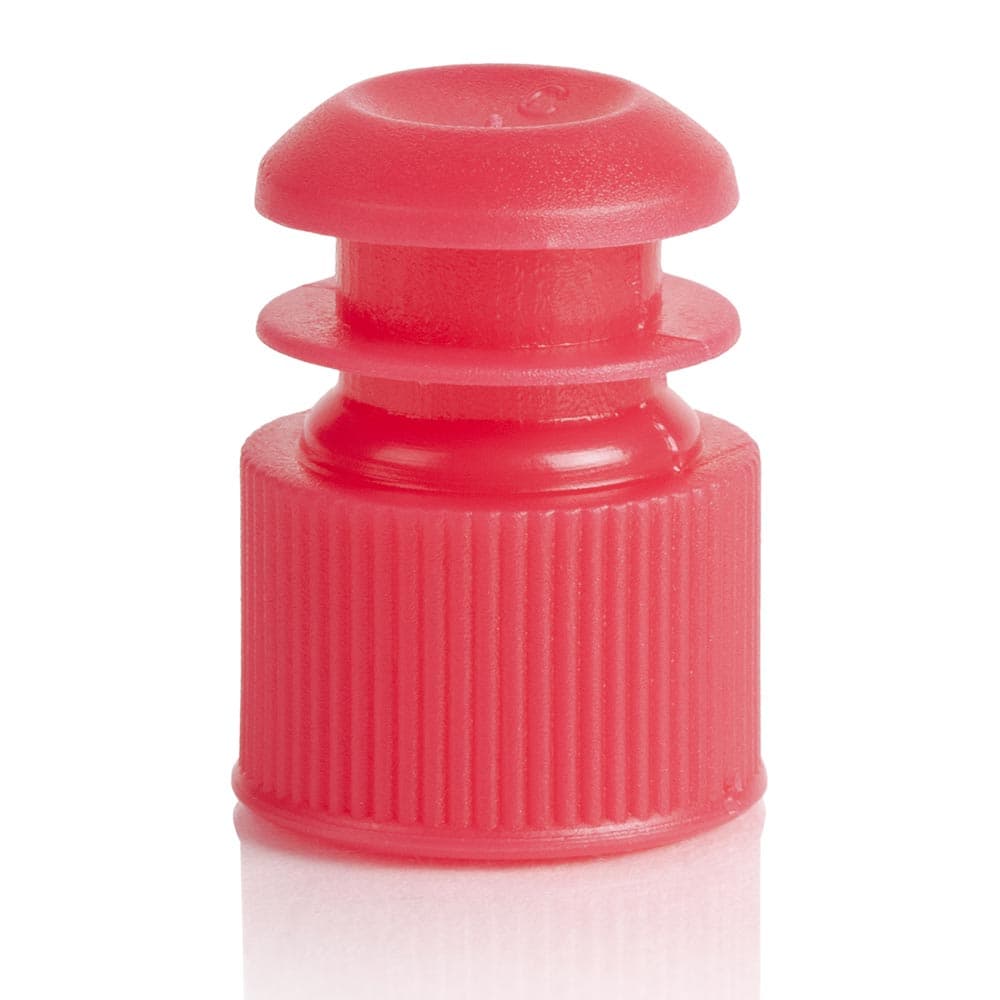 Globe Scientific CapTrack CT2/CR1 Flange Plug Cap, Red, 13mm, 1000/Bag - Ct Caps for Captrack Red - Image 1