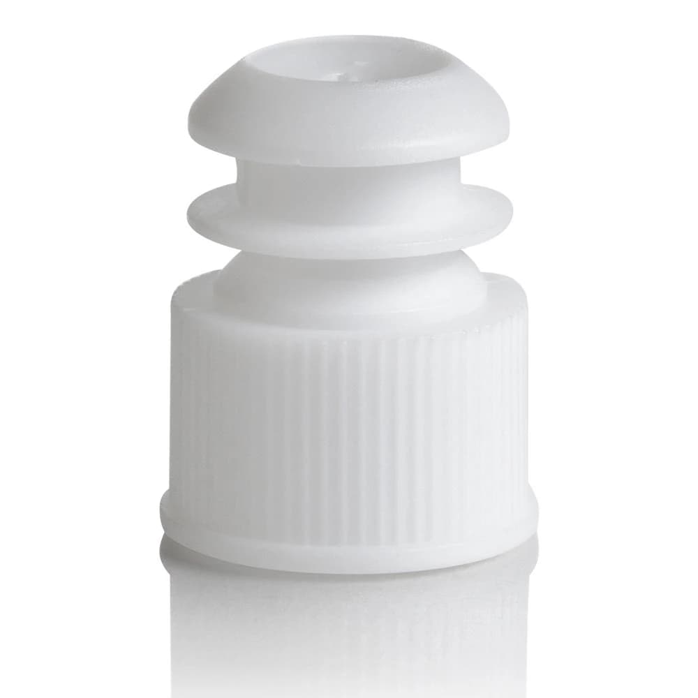 Globe Scientific CapTrack CT2/CR1 Flange Plug Cap, White, 13mm, 1000/Bag - Ct Caps for Captrack White - Image 1