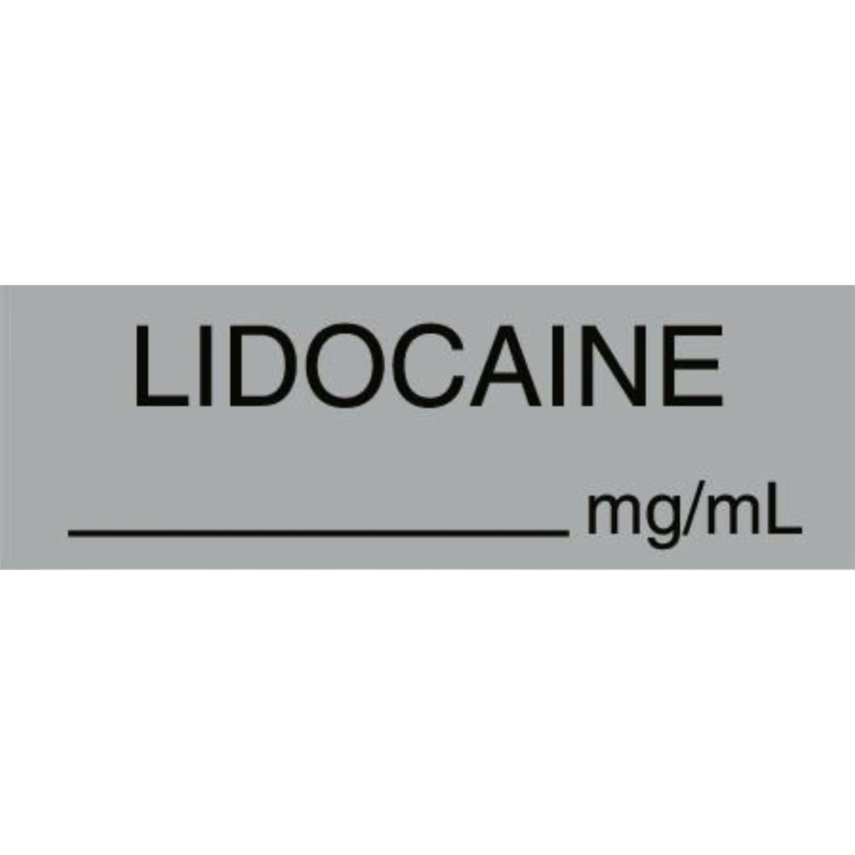 Medline Anesthesia Label, Lidocaine mg/mL, Gray, 6/Package - Label Lidocaine mg/mL - Image 1