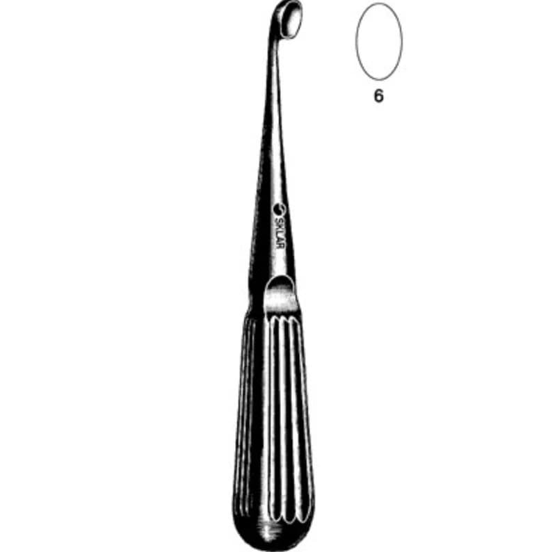 Sklar Bruns Bone Curette, 6-3/4" Stainless Steel, Non-Sterile, Reusable - Curette Bone Spinal Bruns - Image 1