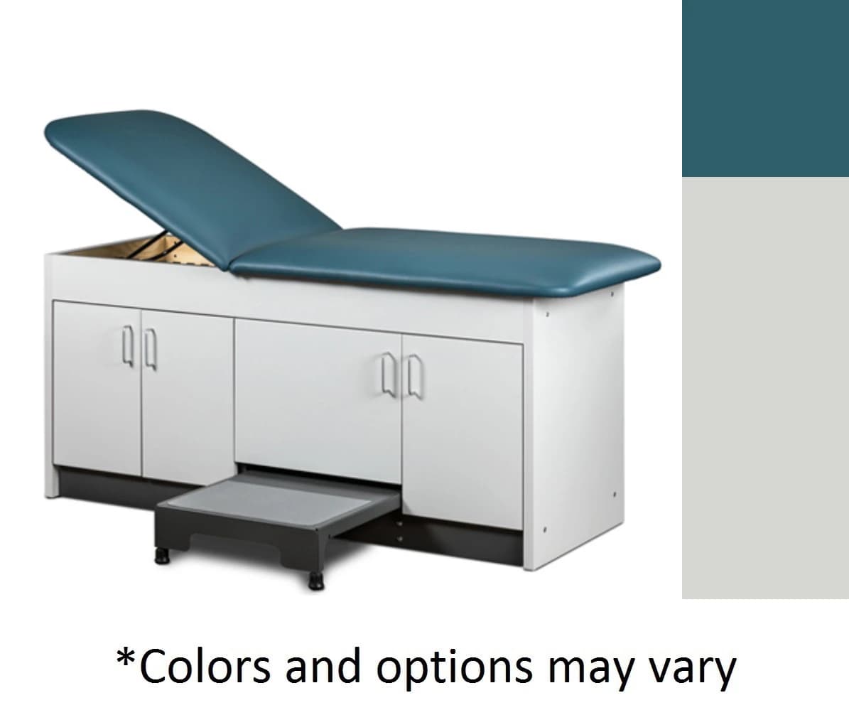 Clinton Industries Treatment Table with Step-Up, 4 Drawers, 30"W, Gray, 400 lb Capacity - Table Tx Step-Up 4 Dr 30"W Gry - Image 1