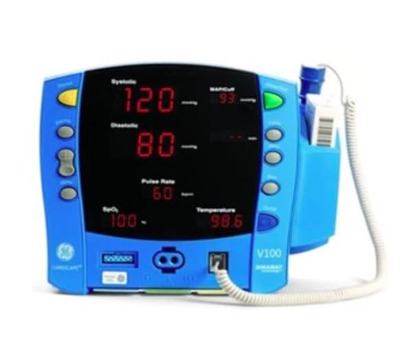 GE Carescape V100 Vital Signs Monitor with Masimo DINAC - Carescape V100 w/Masimo DINACl - Image 1