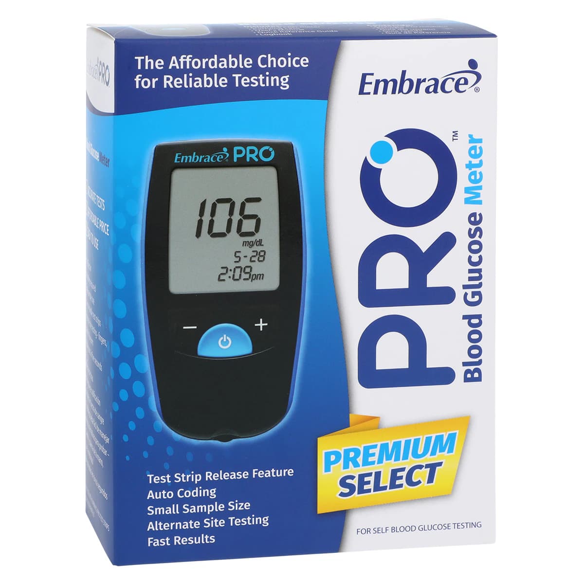 Embrace Pro Blood Glucose Meter, Multi-Patient/Self-Testing, 500 Tests, Each - Embrace Pro Meter - Image 1