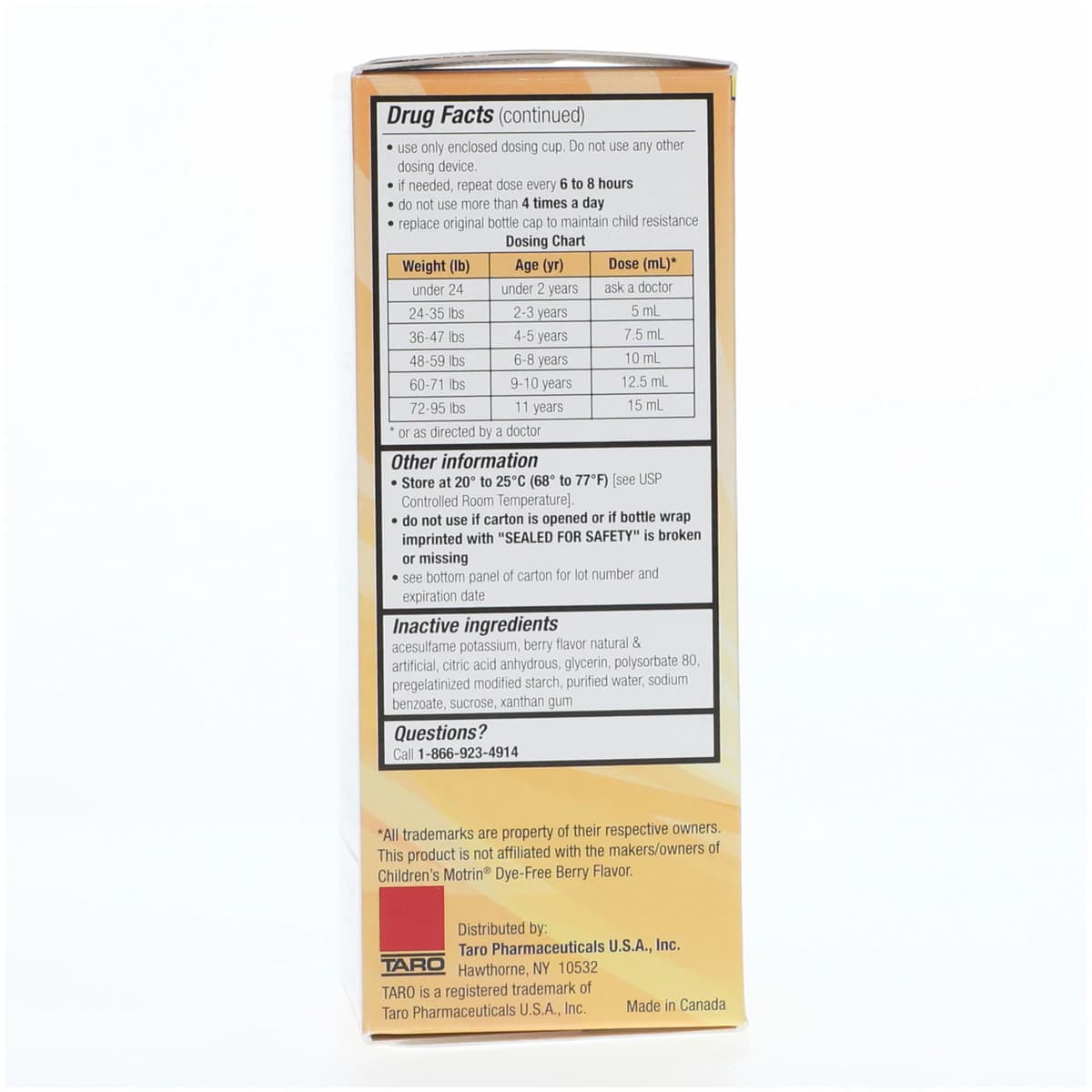 Ibuprofen Children's Oral Suspension, Berry Flavor, Dye-Free, 100mg/5mL, 120mL/Bottle thumbnail 4