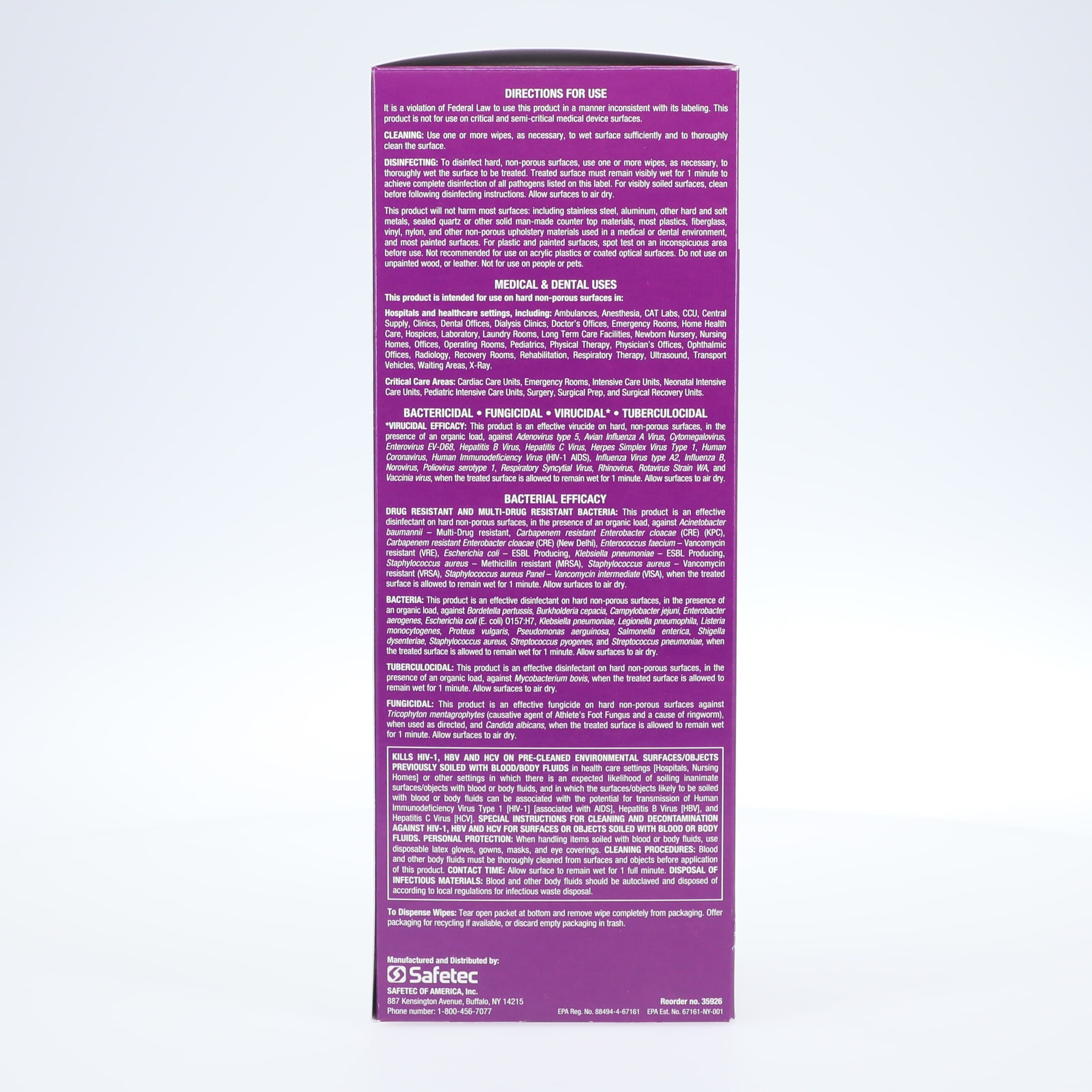 Sanizide Pro 1 Wipes, Disinfectant & Deodorizer, Individual Packets, 50/Box thumbnail 3