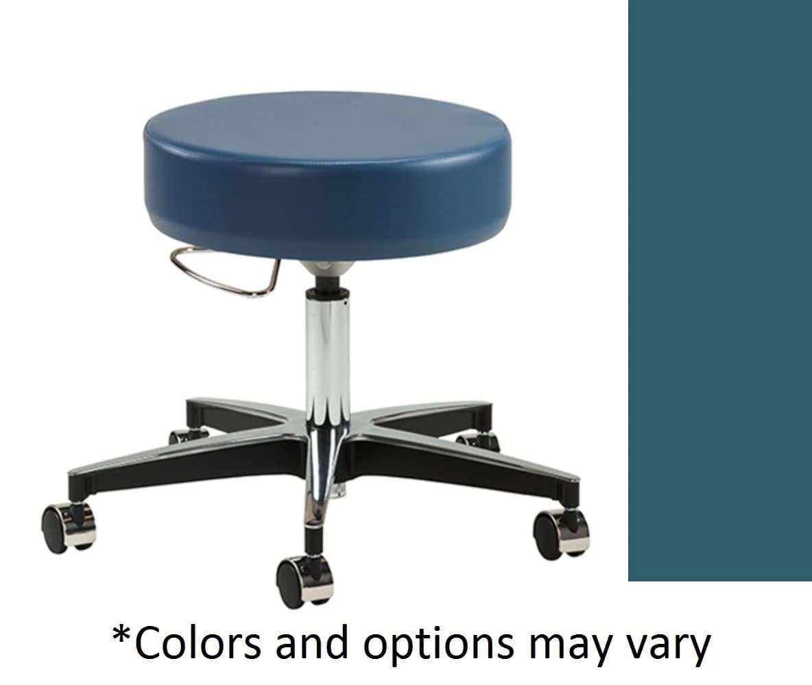 Clinton Industries Premier Exam Stool, Slate Blue, Pneumatic Height Adjustment, No Back, 250 lb Capacity - Stool Exam w/o Back Pneumatic - Image 1