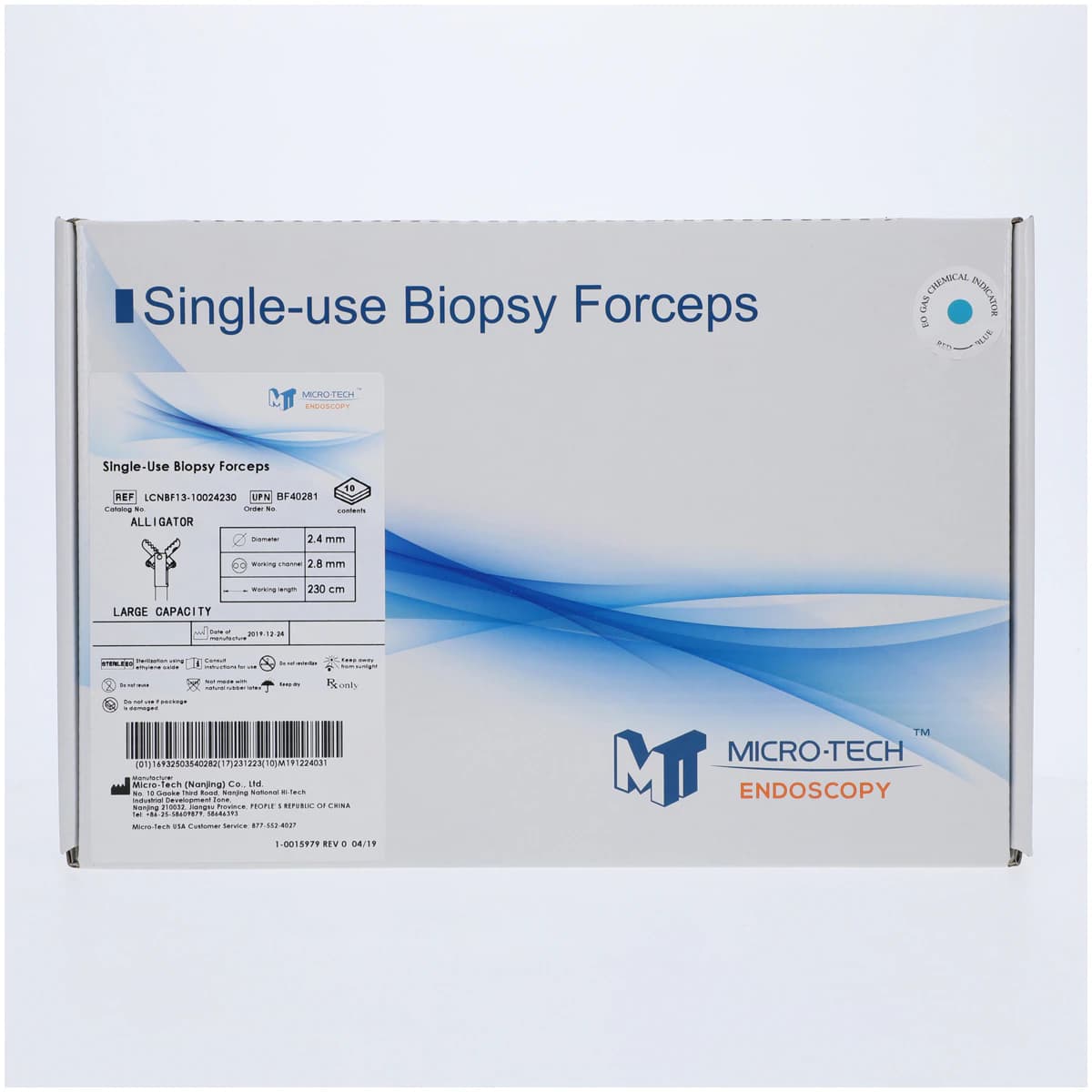 Micro-Tech Endoscopy Alligator Jaw Biopsy Forceps, Large, 230cm, Sterile, Disposable, 10/Box thumbnail 3