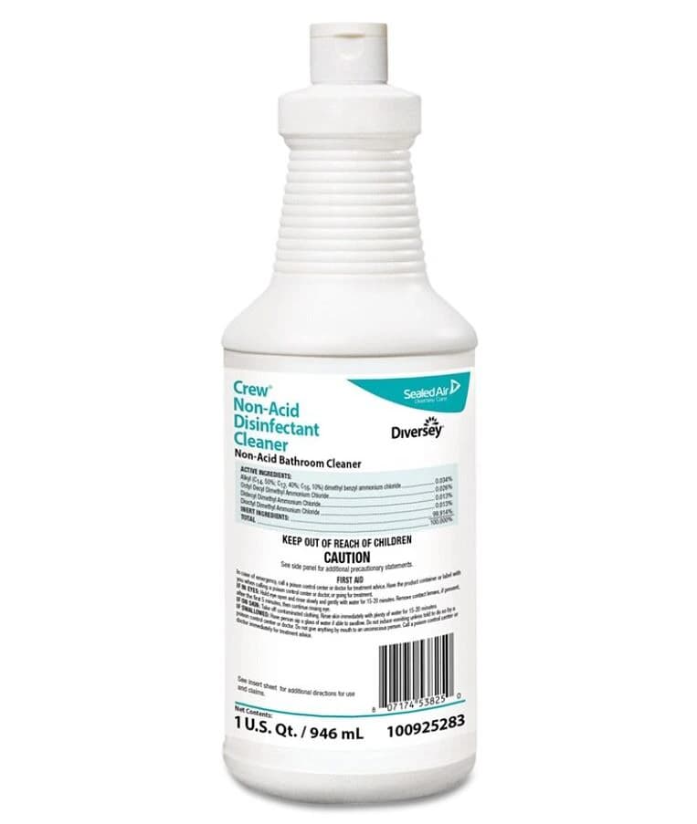 Diversey Disinfectant Crew Neutral Non-Acid Bowl/Bathroom, Fresh Scent, 32 oz, 12/Pack - Disinfectant Bowl/Bath Neutral - Image 1