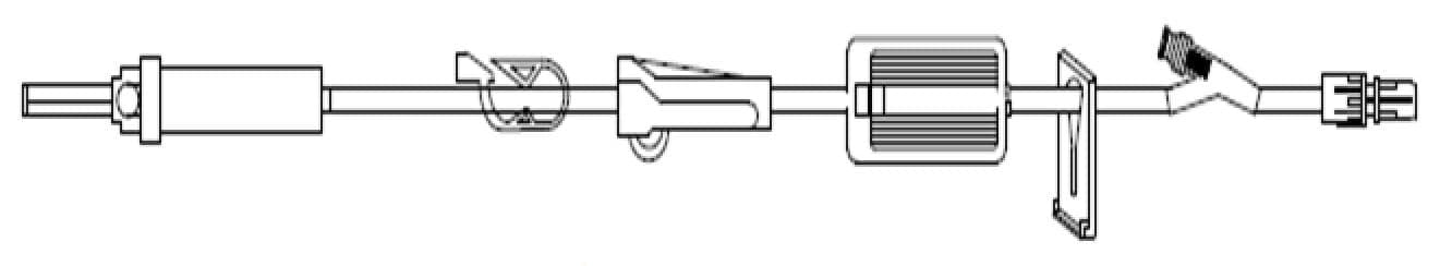 Intuvie IV Administration Set, Needleless Y-Injection Site, 1.2 Micron Filter, 20 Drop/mL, 105" Tubing, 50/Case - Admin Set IV 20 Drop 1.2 Micrn - Image 1