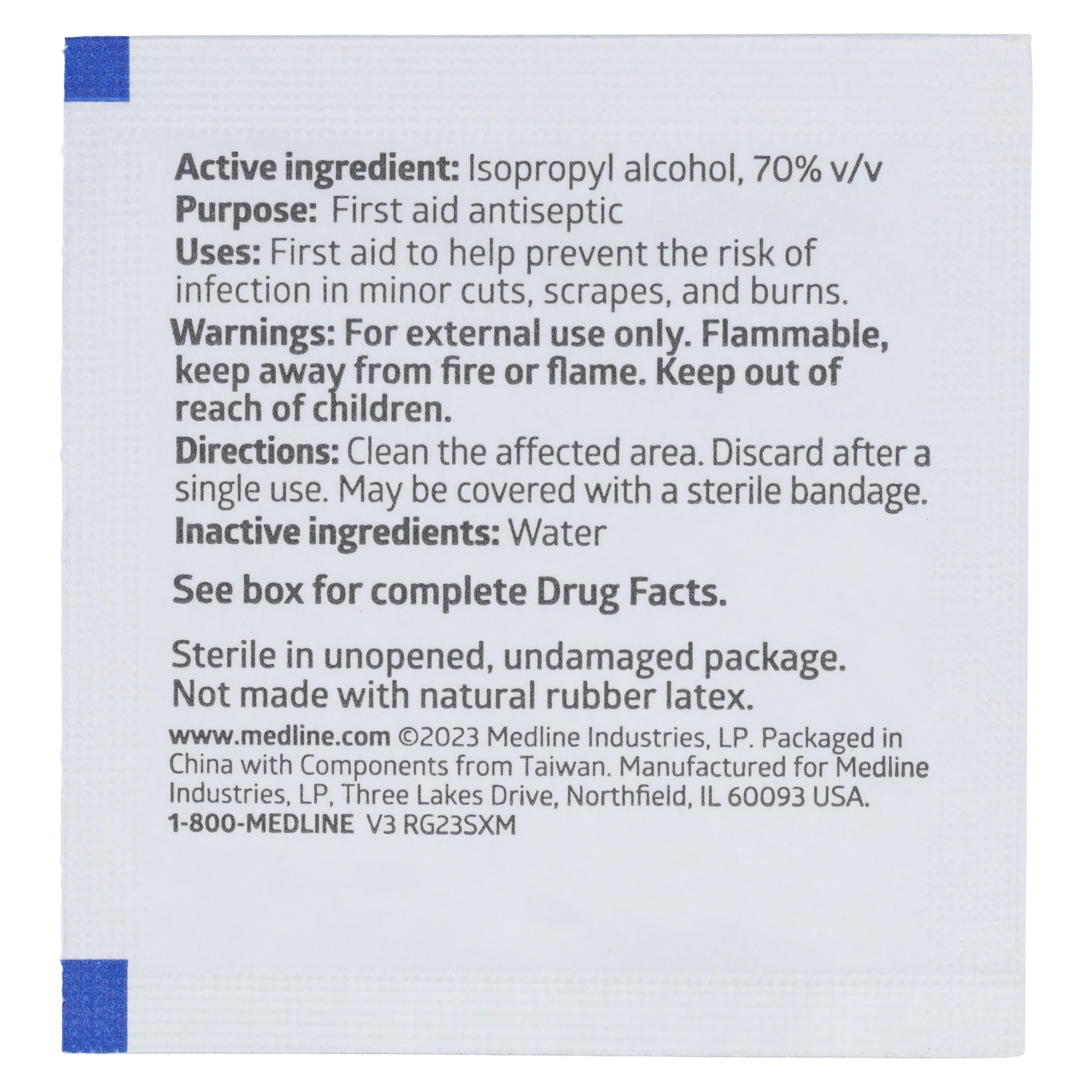 Medline Alcohol Prep Pad, 2-Ply, Non-Woven Cloth, Medium, Sterile thumbnail 4