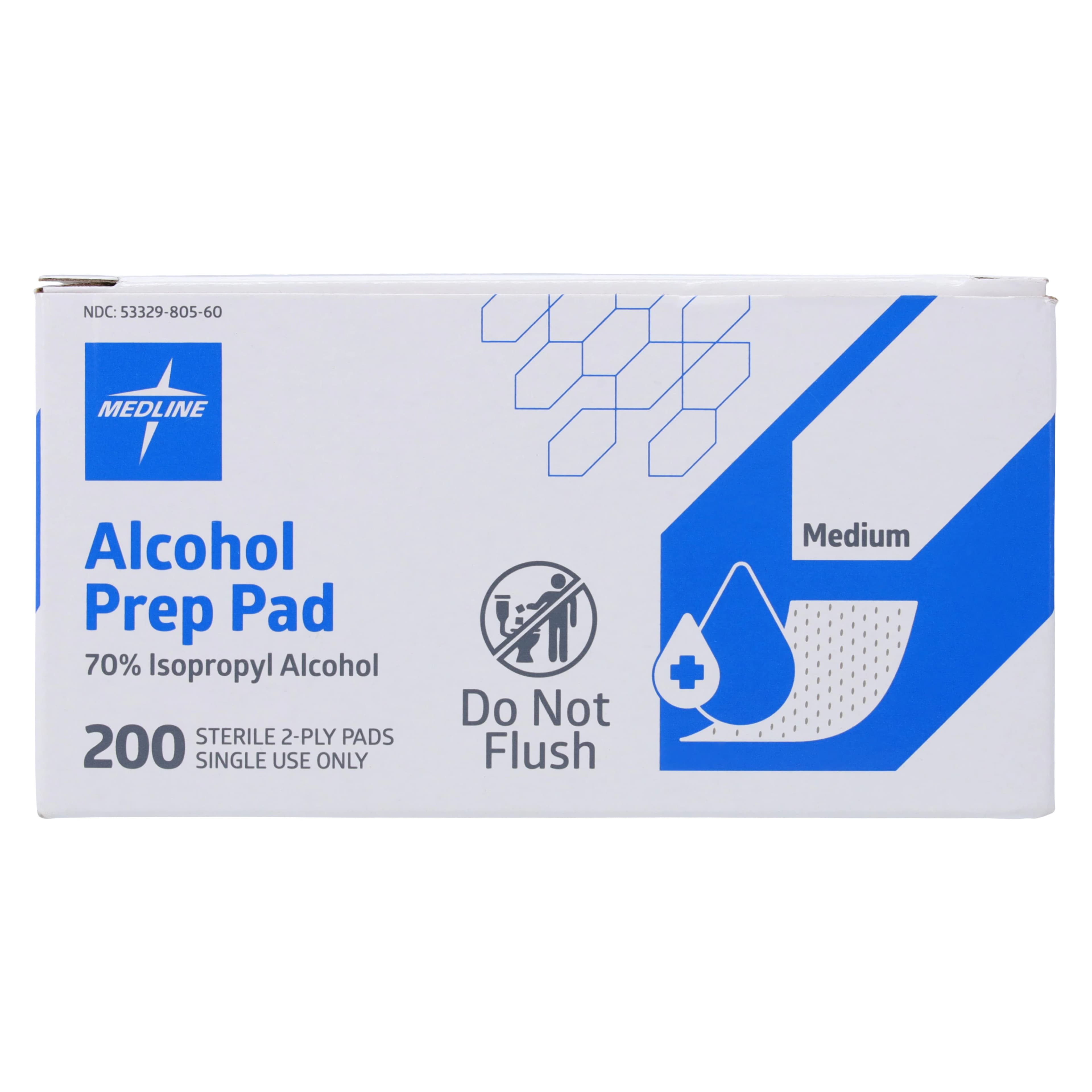 Medline Alcohol Prep Pad, 2-Ply, Non-Woven Cloth, Medium, Sterile thumbnail 5