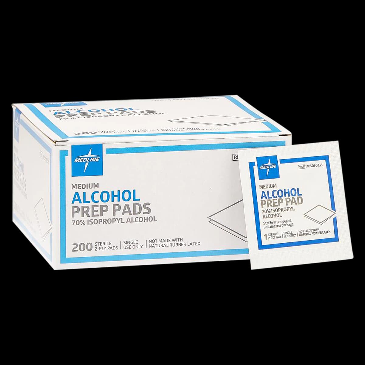 Medline Alcohol Prep Pad, 2-Ply, Non-Woven Cloth, Medium, Sterile - Prep Pad Alcohol 2-Ply Sterile - Image 1