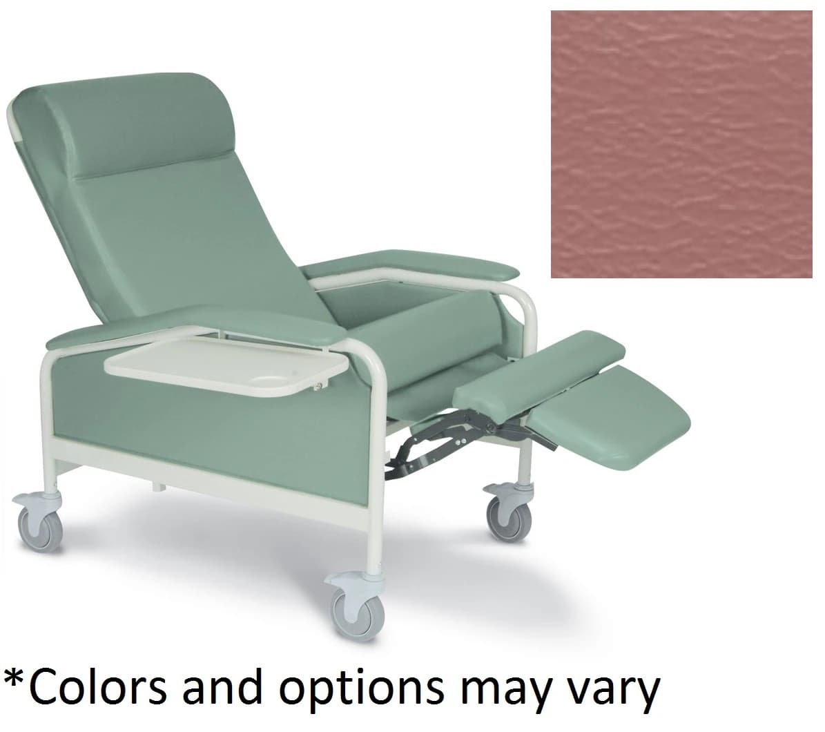 CareCliner Recliner Bariatric Vinyl Chair, 450 lb Capacity, Manual, Mauve - Recliner Bariatric Vinyl Castr - Image 1