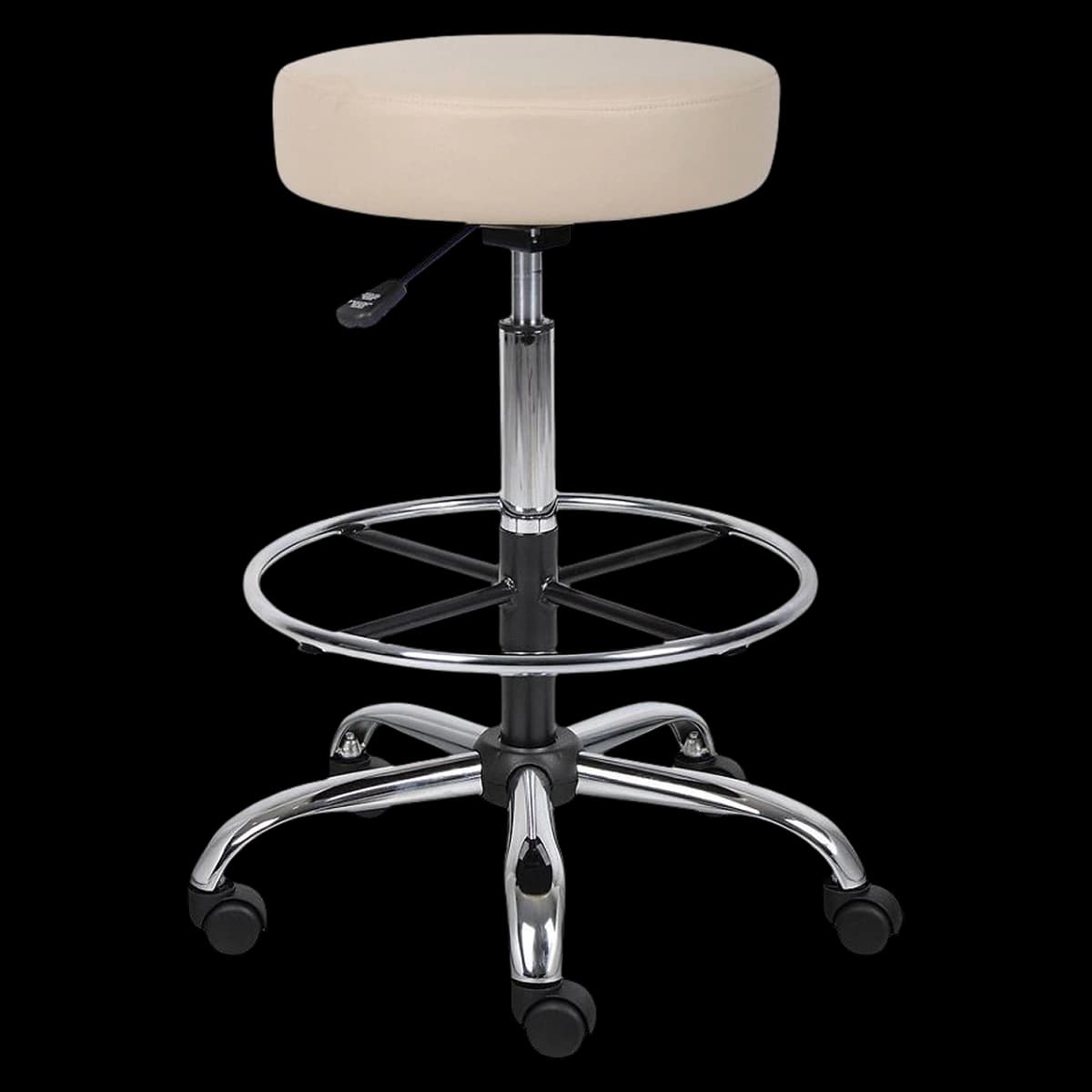 Boss Office Products Caressoft Medical Stool, 25" x 25" Seat, Height Adjustable 28"-34", Each - Caressoft Medical Stool, with - Image 1