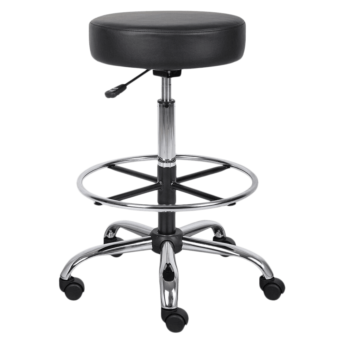 Boss Office Products Caressoft Medical Stool, 25" x 25" Seat, Height Adjustable 28"-34", Each - Caressoft Medical Stool, with - Image 1