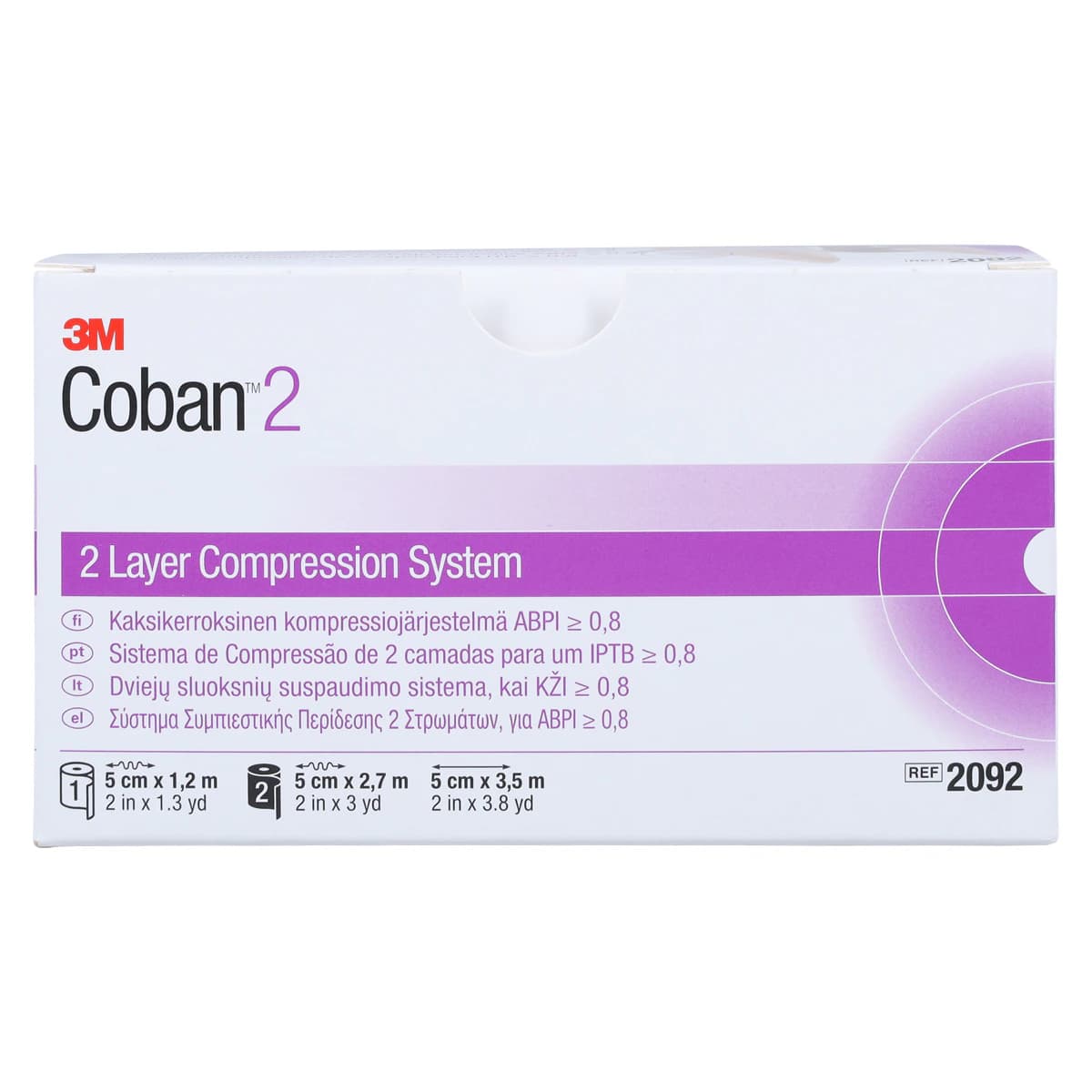 Coban 2 Compression System Wrap, Polyester/Polyurethane, 2" x 1.3 yd / 2" x 3 yd, Beige/Tan, 8 Kits/Case thumbnail 5