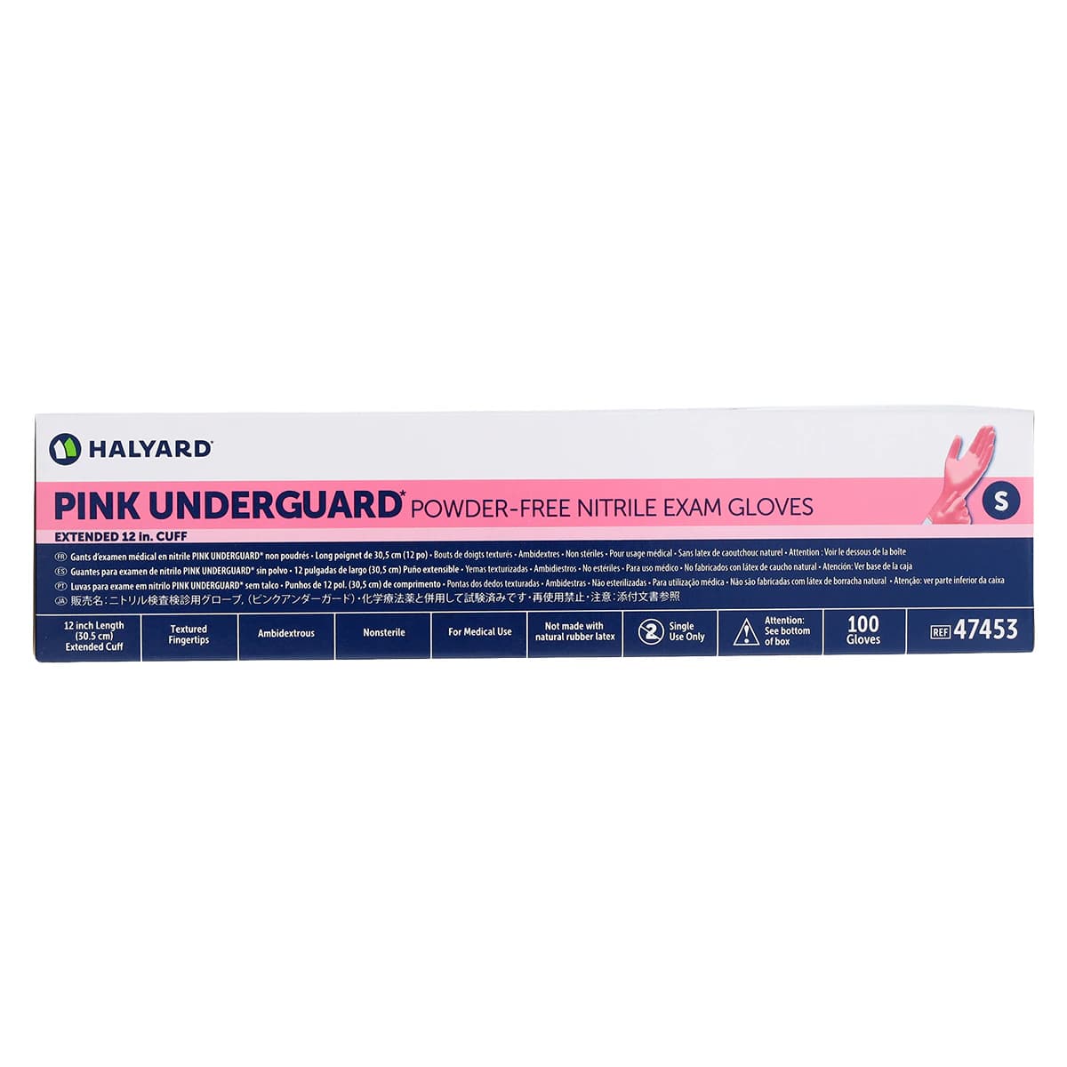 HALYARD PINK UNDERGUARD Nitrile Exam Gloves, Small, Pink, Chemo Rated, Non-Sterile, Powder Free, 10/Case thumbnail 2
