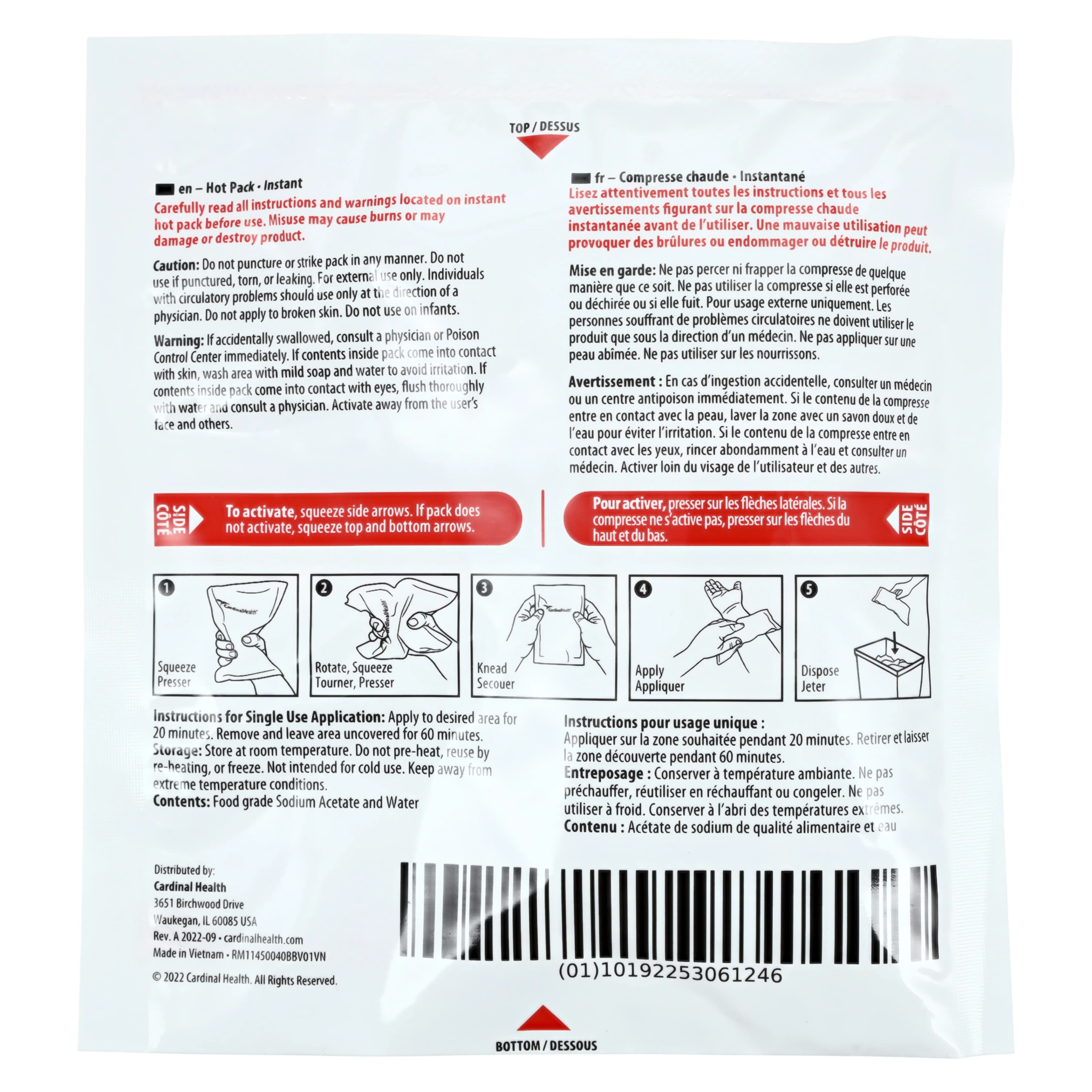 Cardinal Health Instant Hot Pack Medium, 6" x 6.5", Case of 40 thumbnail 3