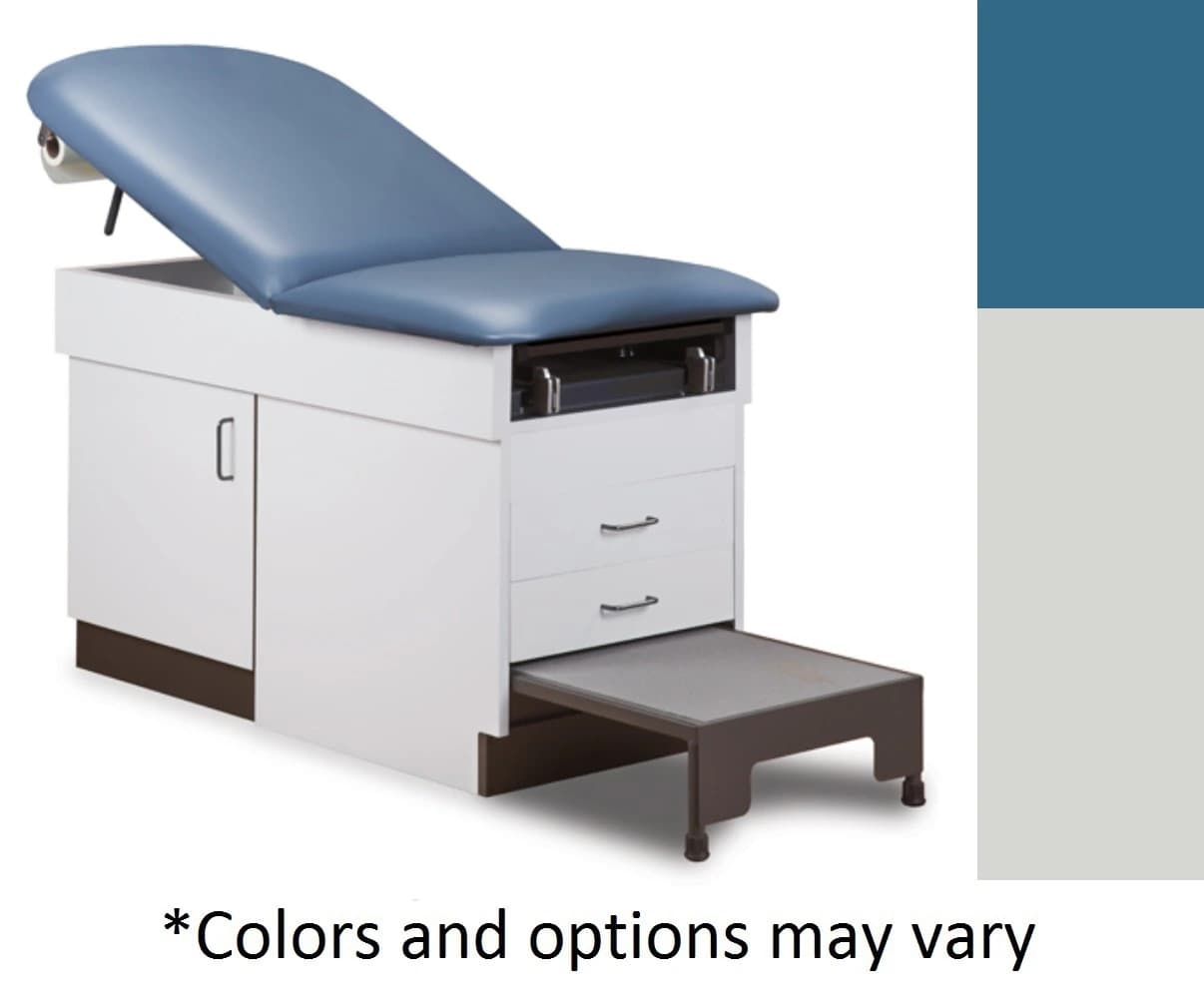 Clinton Industries Family Practice Exam Table, Wedgewood, 400 lb Capacity, Gray Base - Table Exam Fam Prc Gray Base - Image 1