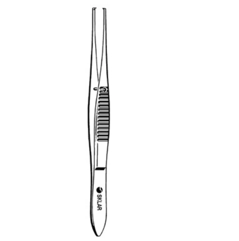 Sklar Iris Tissue Forceps, Straight, 4" (10 cm), Stainless Steel, Non-Sterile, Each - Forcep Tissue Iris Prem OR Grd - Image 1