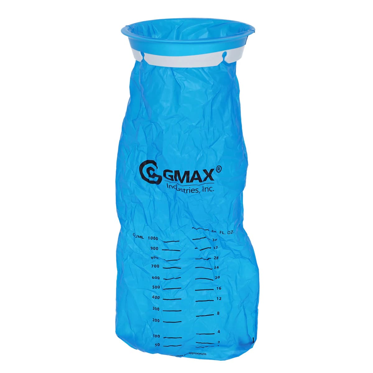 Emesis Bag with Ring, Graduated, Round, Blue, 1000cc thumbnail 2