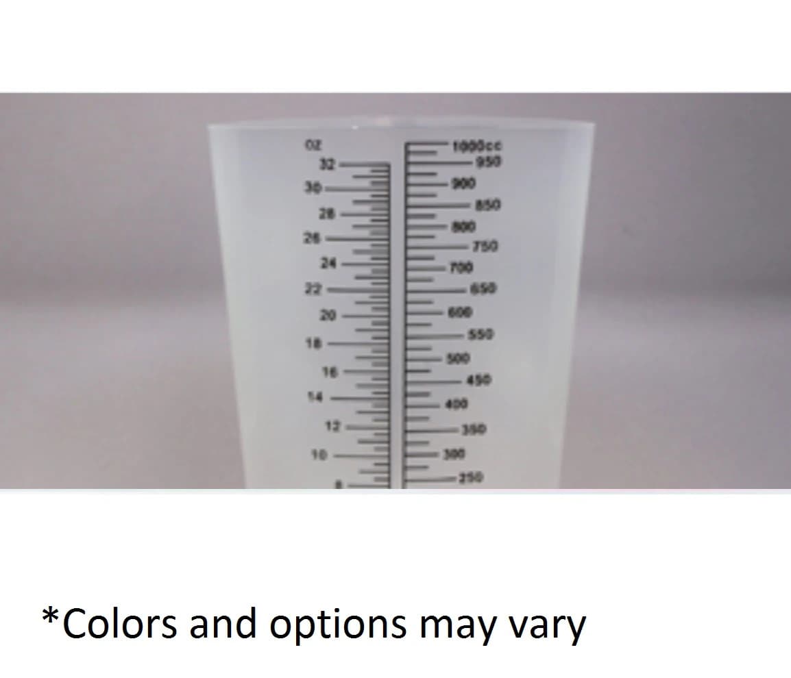 GMAX Industries Polypropylene Graduated Beaker, 1000 mL, Clear, 200/Case - Triangular Graduate PP - Image 1