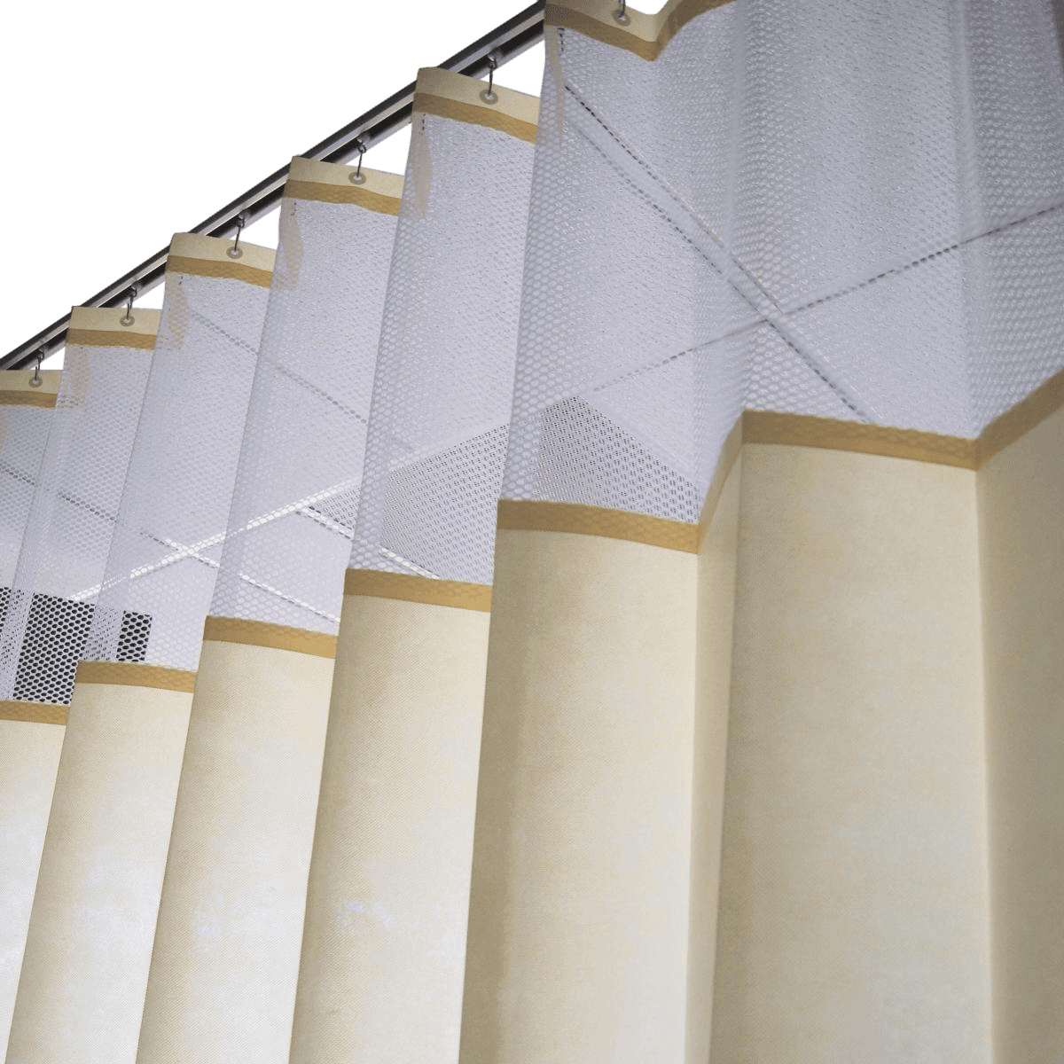 Medline Cubicle Curtain with Mesh, 240" x 99", 4/Case - Curtain Cub w/ Mesh 240x99" - Image 1